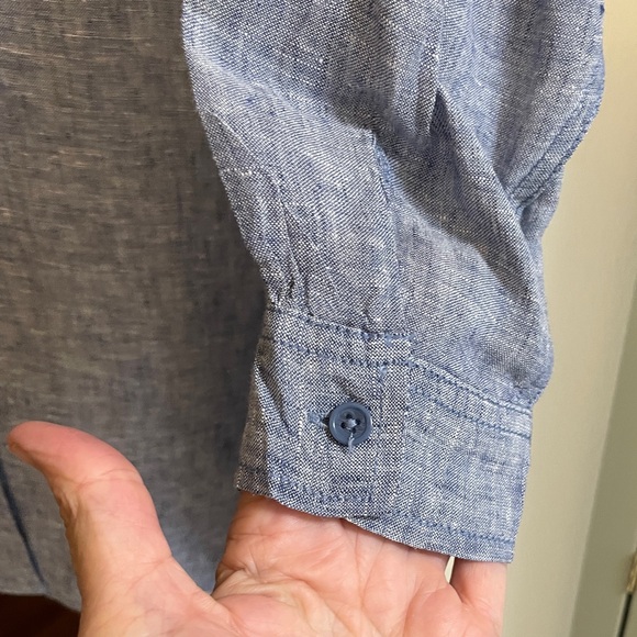 Garnet Hill Chambray Blue Shirt PM - Picture 5 of 5